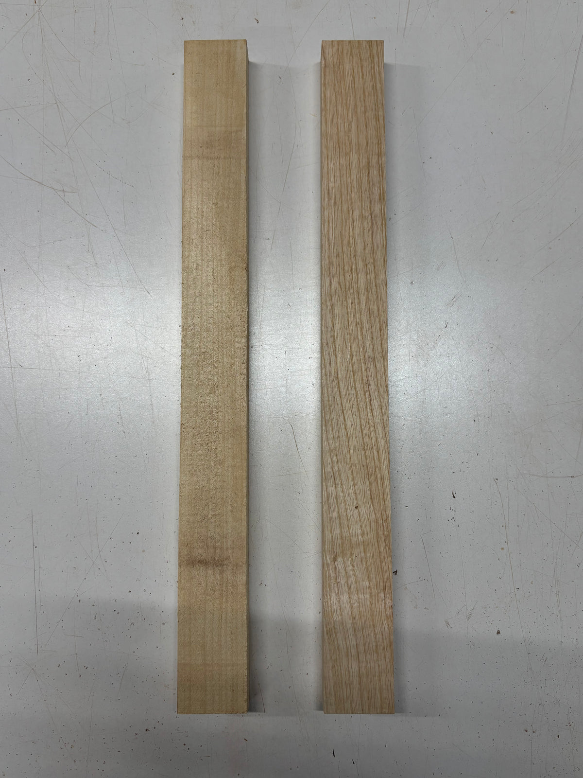 2 Pack, 2 Species Basswood + Swamp Ash Thin Stock Lumber 19"x1-7/8"x1"#7429 - Exotic Wood Zone