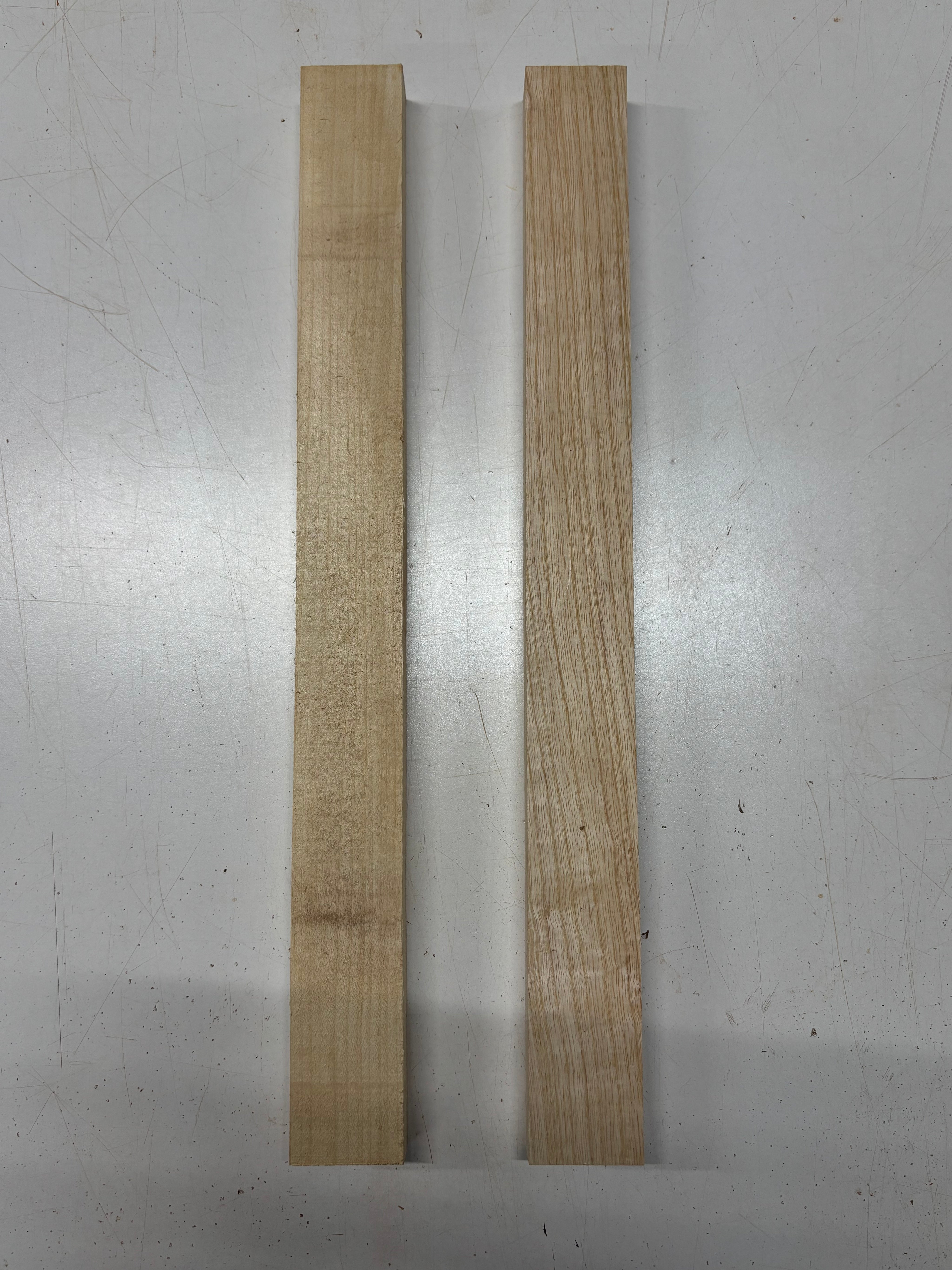2 Pack, 2 Species Basswood + Swamp Ash Thin Stock Lumber 19"x1-7/8"x1"#7429 - Exotic Wood Zone