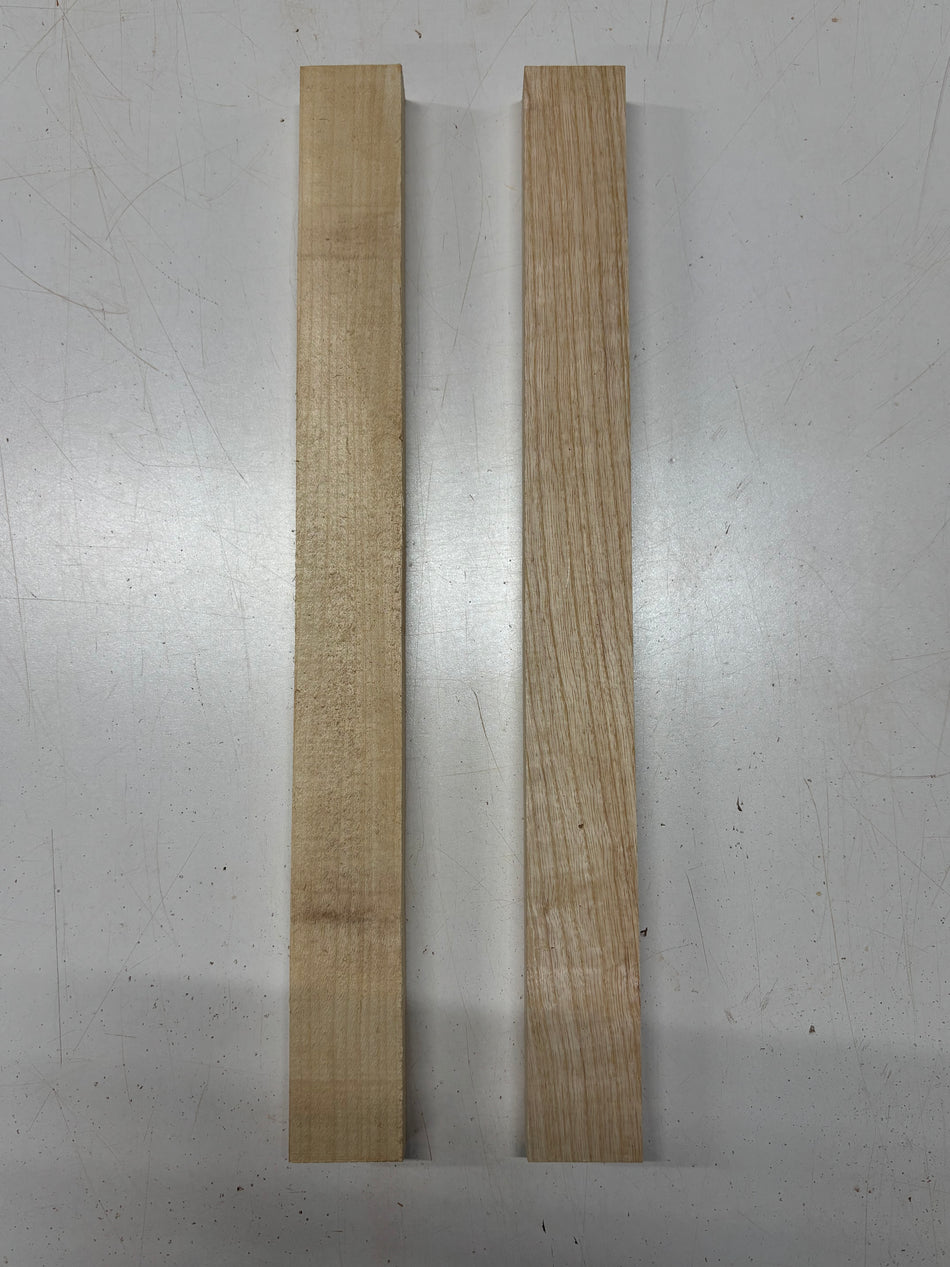 2 Pack, 2 Species Basswood + Swamp Ash Thin Stock Lumber 19"x1-7/8"x1"#7429 - Exotic Wood Zone