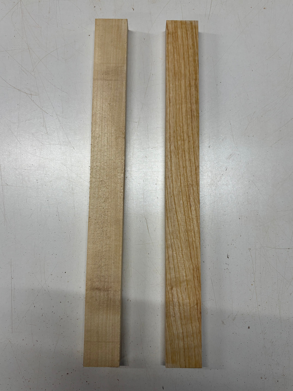 2 Pack, 2 Species Basswood + Swamp Ash Thin Stock Lumber 19"x1-7/8"x1"#7429 - Exotic Wood Zone