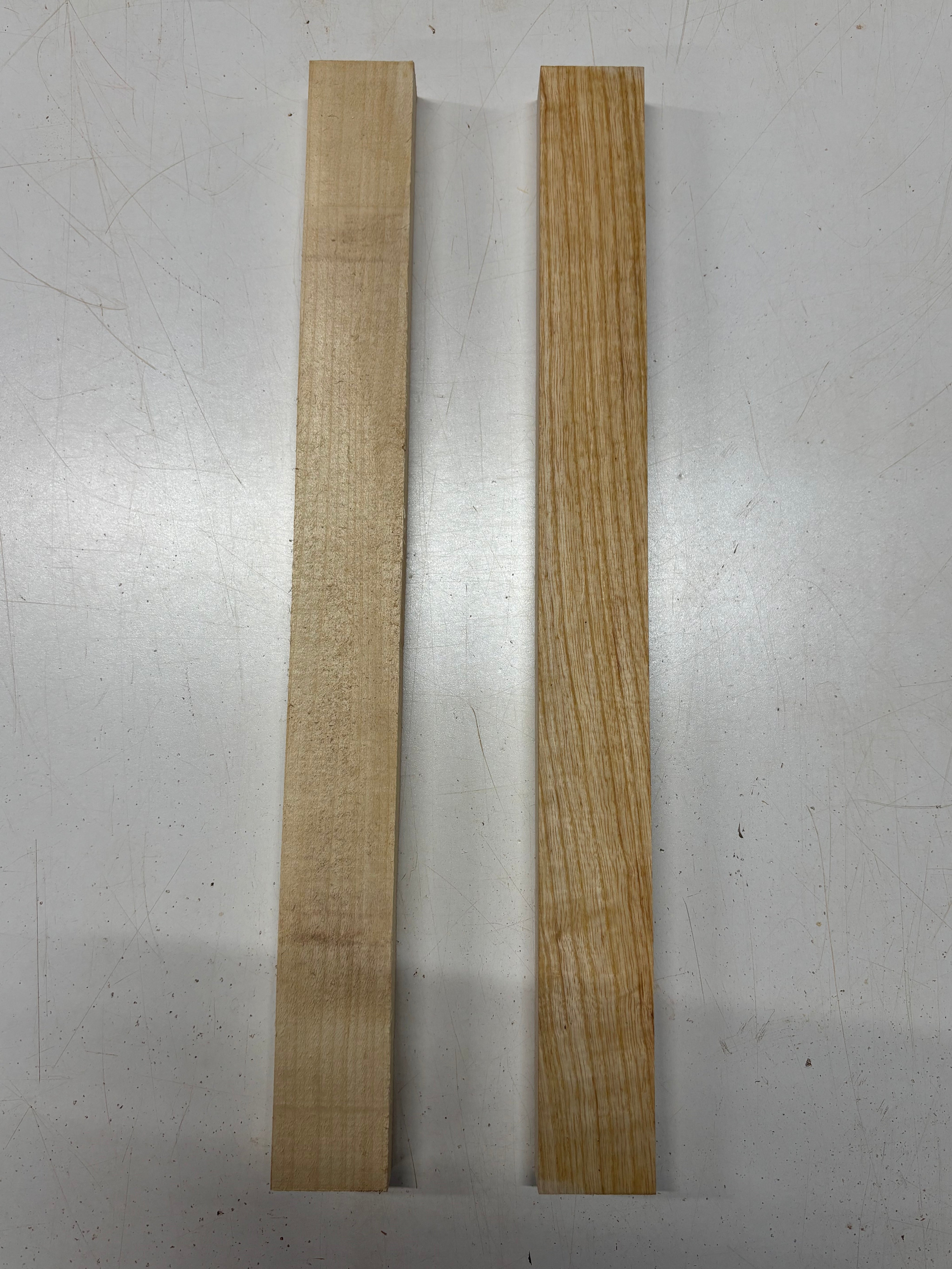 2 Pack, 2 Species Basswood + Swamp Ash Thin Stock Lumber 19"x1-7/8"x1"#7429 - Exotic Wood Zone