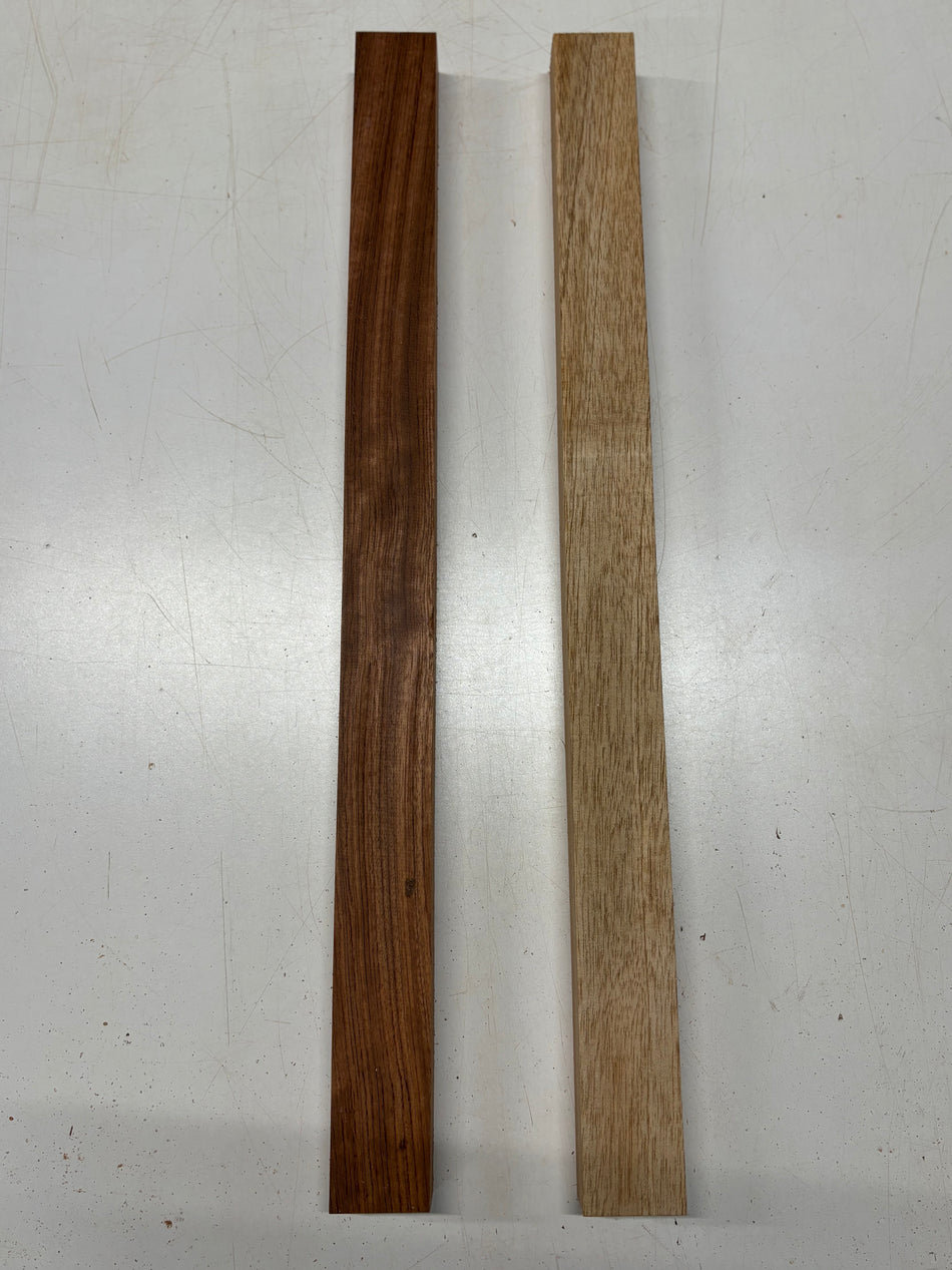 2 Pack, 2 Species Bubinga + Spanish Cedar Thin Stock Lumber 26"x1-7/8"x1-3/8"#7430