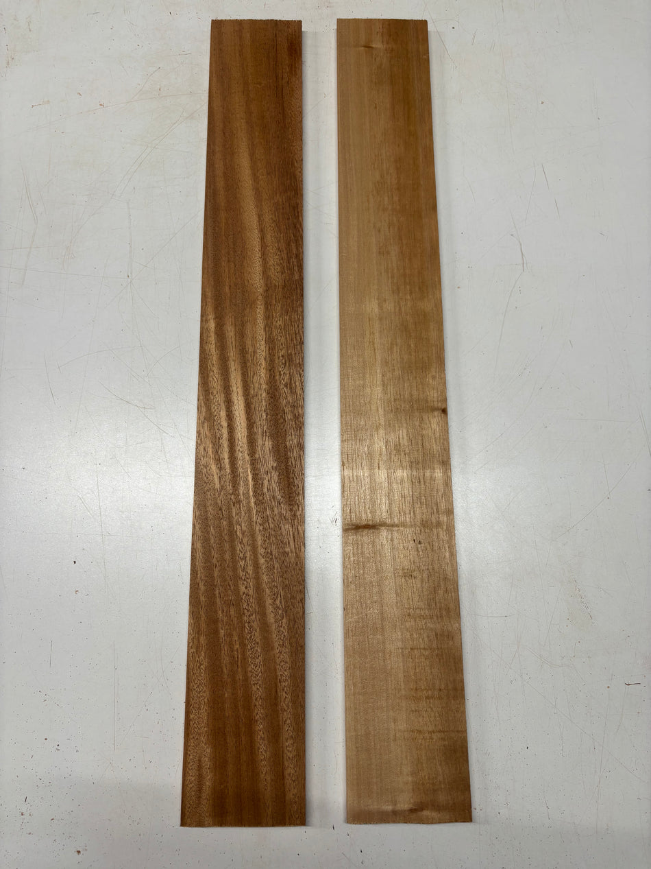 2 Pack, 2 Species African Mahogany + Spanish Cedar Thin Stock Lumber  36"x4-1/2"x1/2"#7431 - Exotic Wood Zone