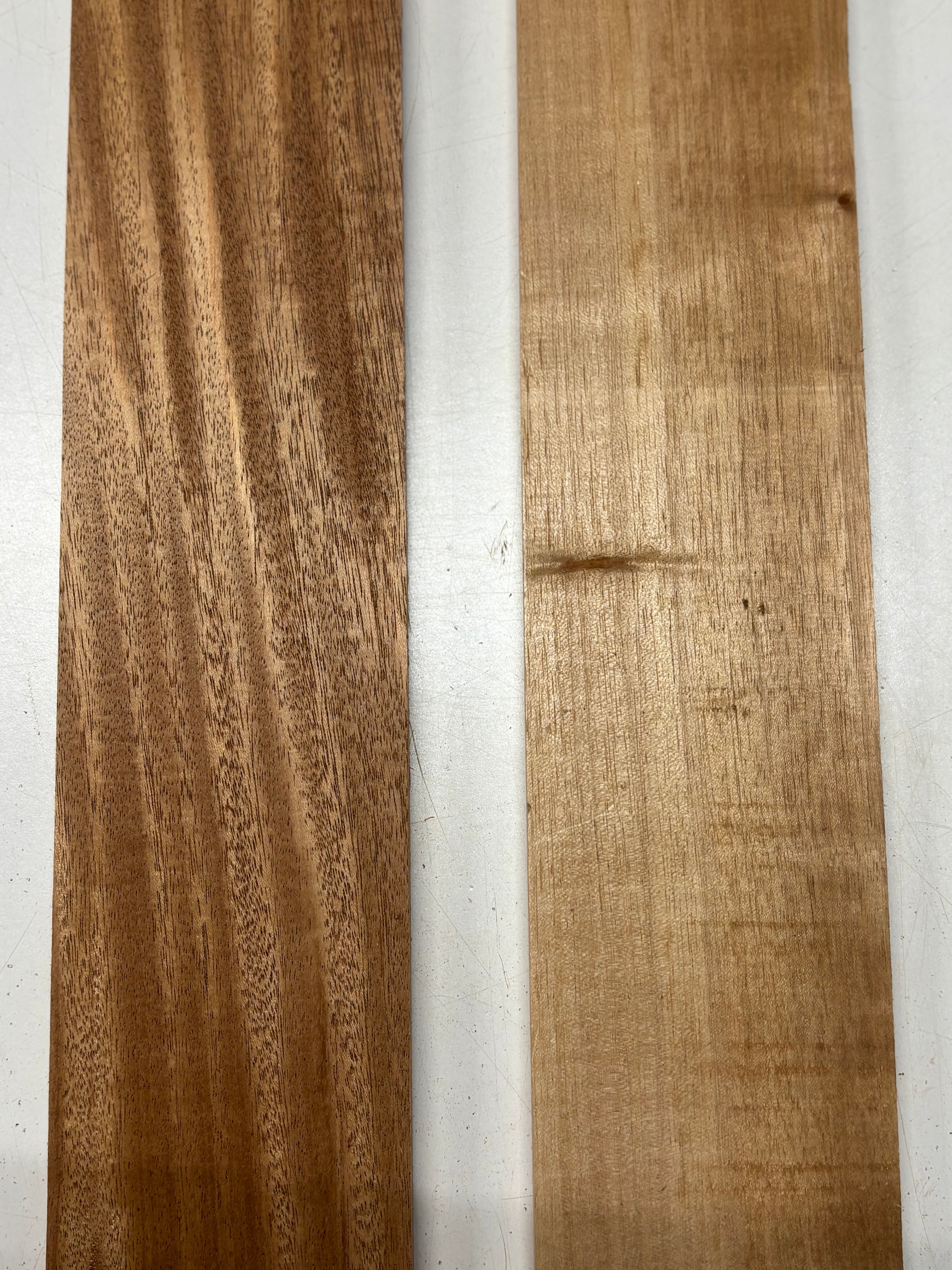 2 Pack, 2 Species African Mahogany + Spanish Cedar Thin Stock Lumber  36"x4-1/2"x1/2"#7431 - Exotic Wood Zone