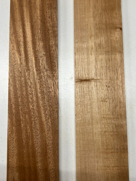2 Pack, 2 Species African Mahogany + Spanish Cedar Thin Stock Lumber  36"x4-1/2"x1/2"#7431 - Exotic Wood Zone
