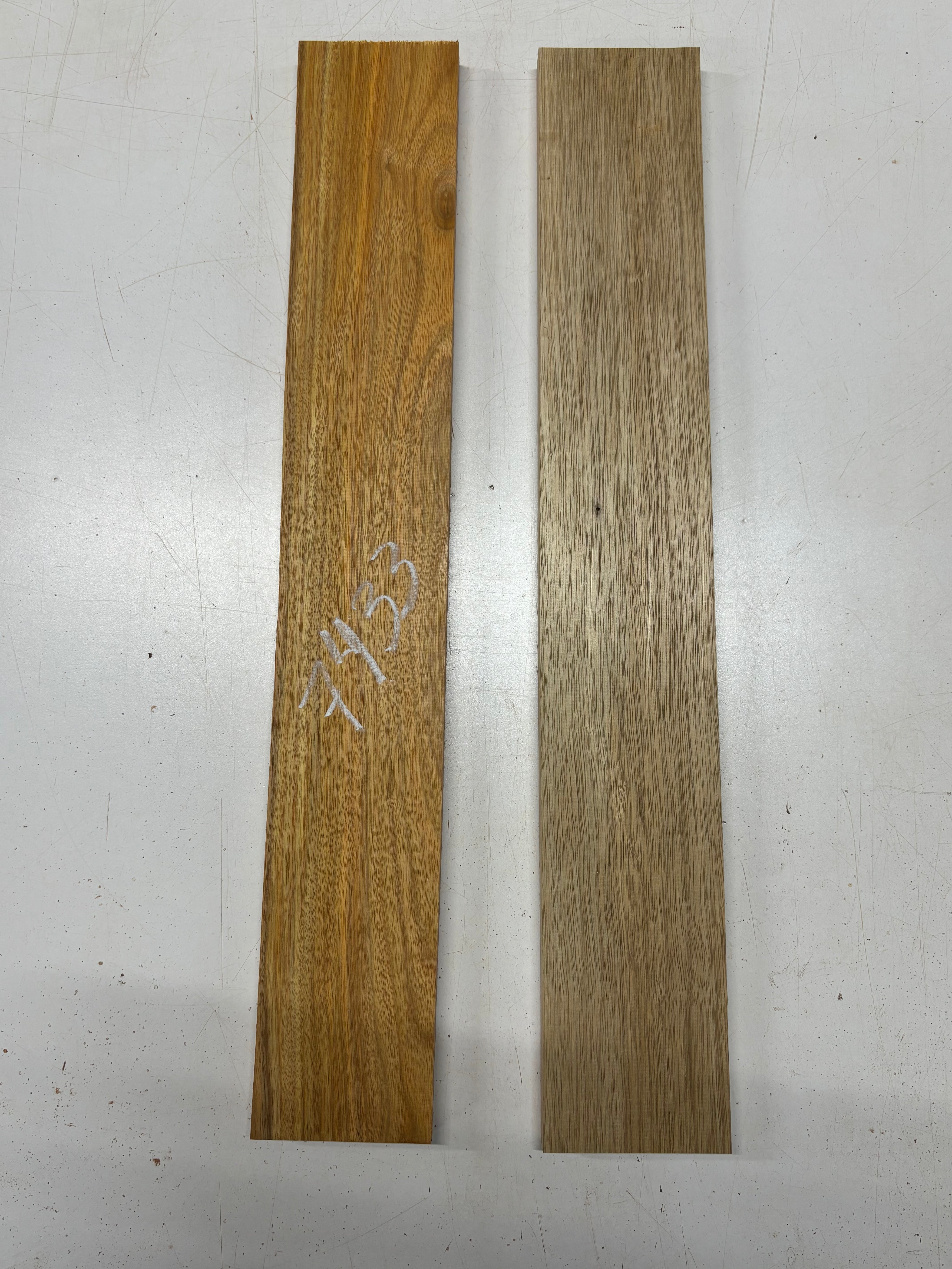 2 Pack, 2 Species Canarywood + White Limba Thin Stock Lumber  24"x3-5/8"x3/4"#7433 - Exotic Wood Zone