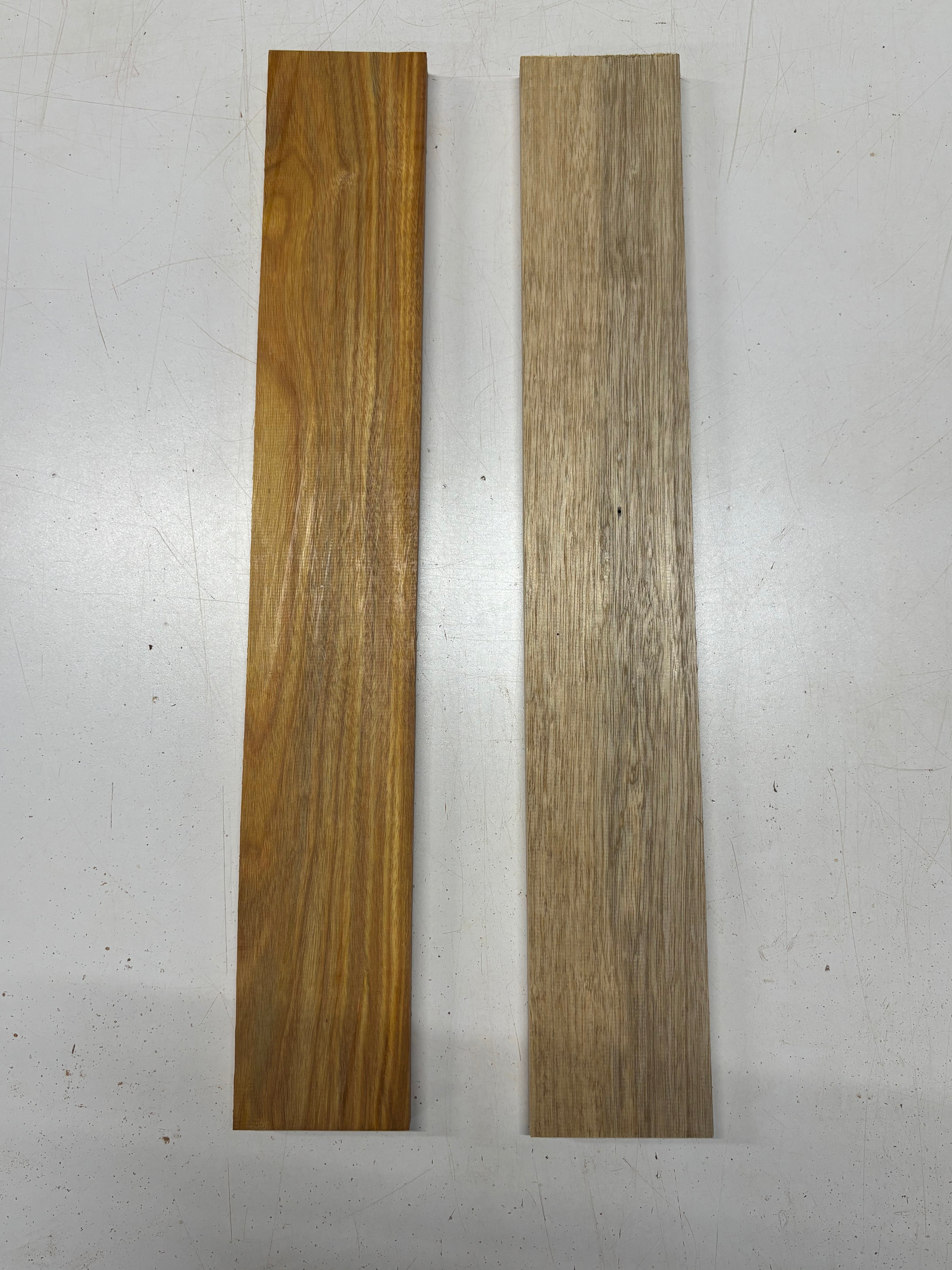 2 Pack, 2 Species Canarywood + White Limba Thin Stock Lumber  24"x3-5/8"x3/4"#7433 - Exotic Wood Zone