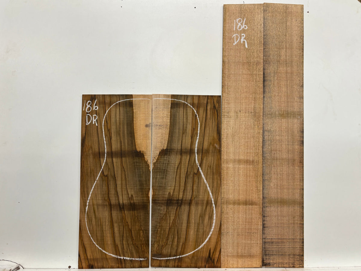 Figured Flame Mango Dreadnought Guitar Back and Side Set #186 - Exotic Wood Zone