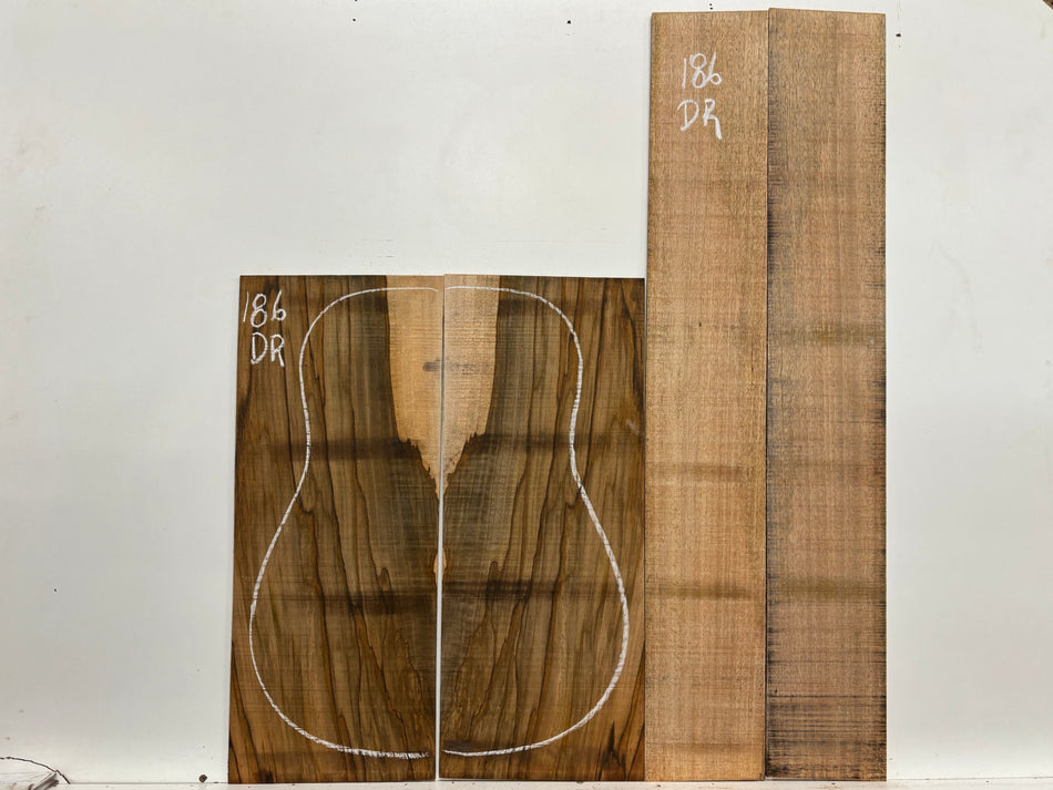 Figured Flame Mango Dreadnought Guitar Back and Side Set #186 - Exotic Wood Zone