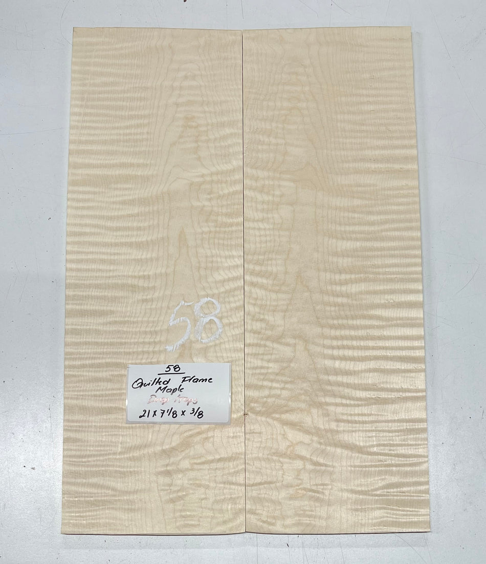 Ambrosia Maple Bookmatched Explorer Juego de tapa abatible para guitarra - 28" x 9" x 1/4"