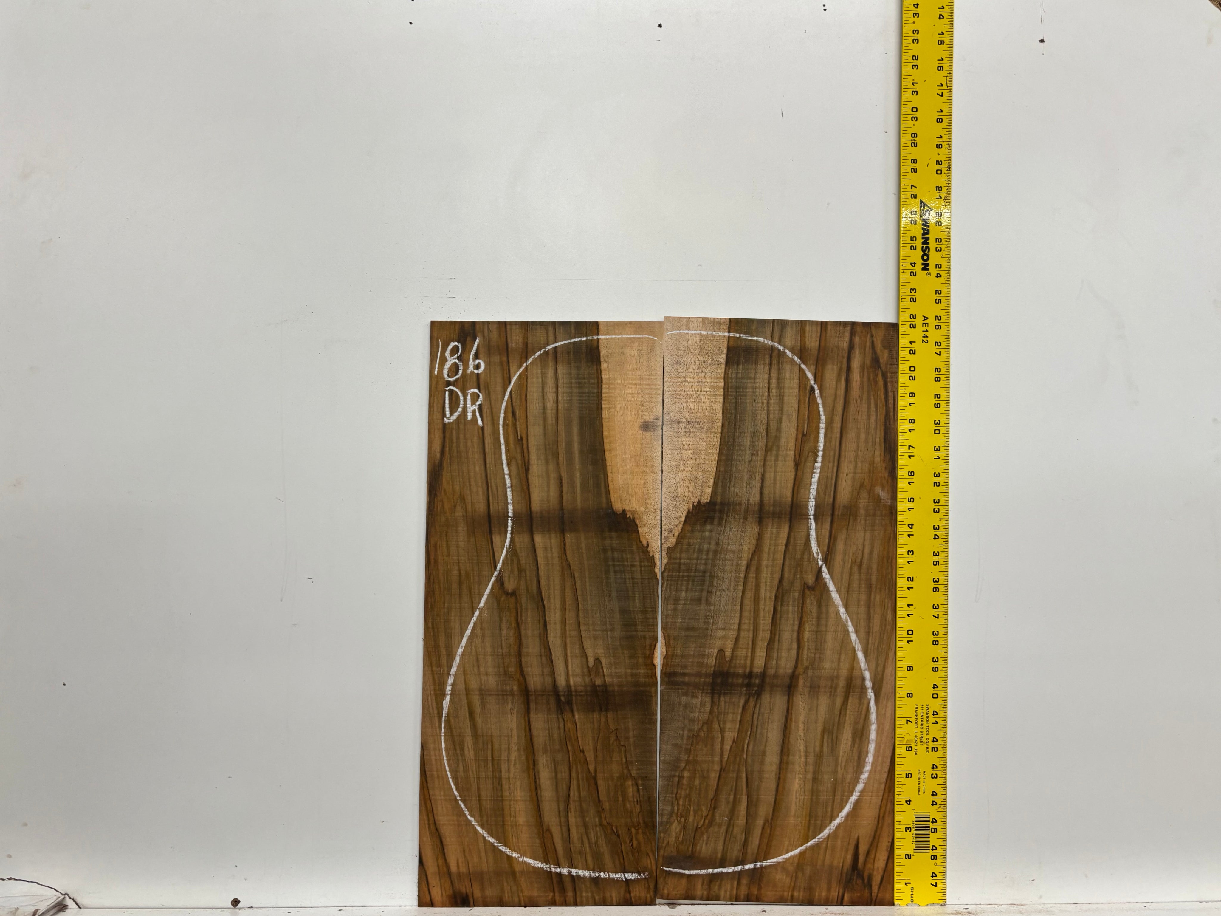 Figured Flame Mango Dreadnought Guitar Back and Side Set #186 - Exotic Wood Zone