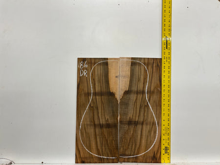 Figured Flame Mango Dreadnought Guitar Back and Side Set #186 - Exotic Wood Zone