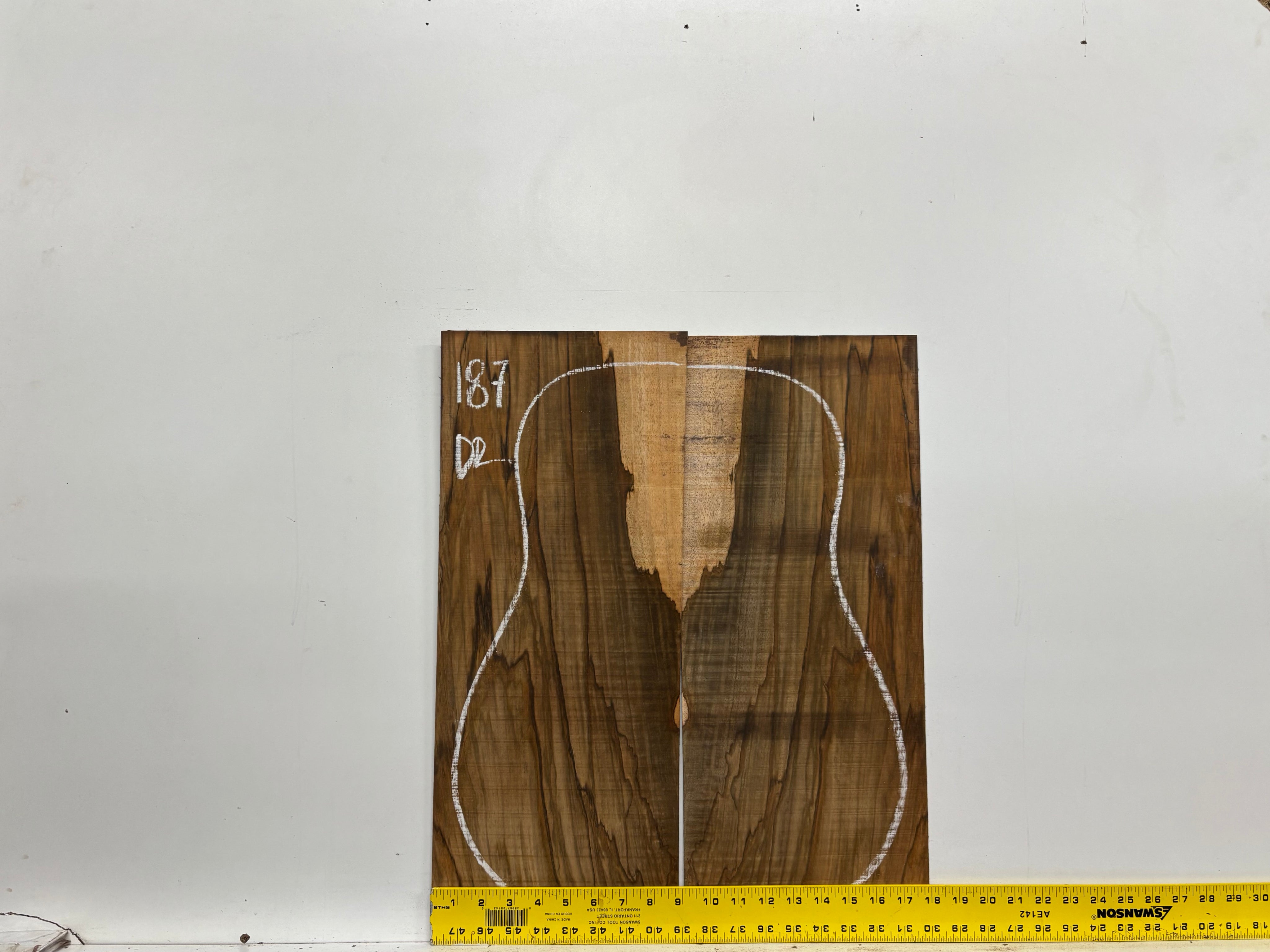 Figured Flame Mango Dreadnought Guitar Back and Side Set #187 - Exotic Wood Zone