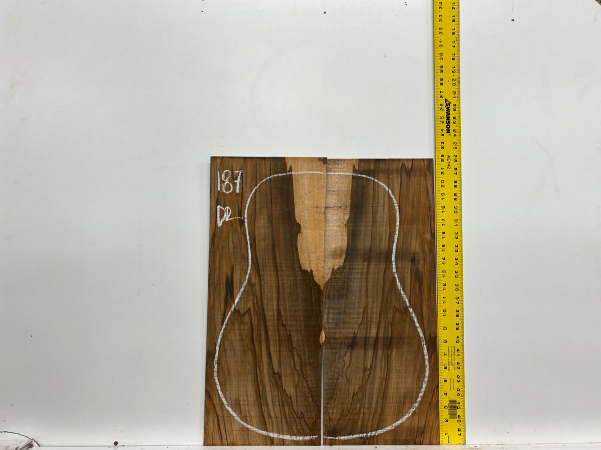 Figured Flame Mango Dreadnought Guitar Back and Side Set #187 - Exotic Wood Zone