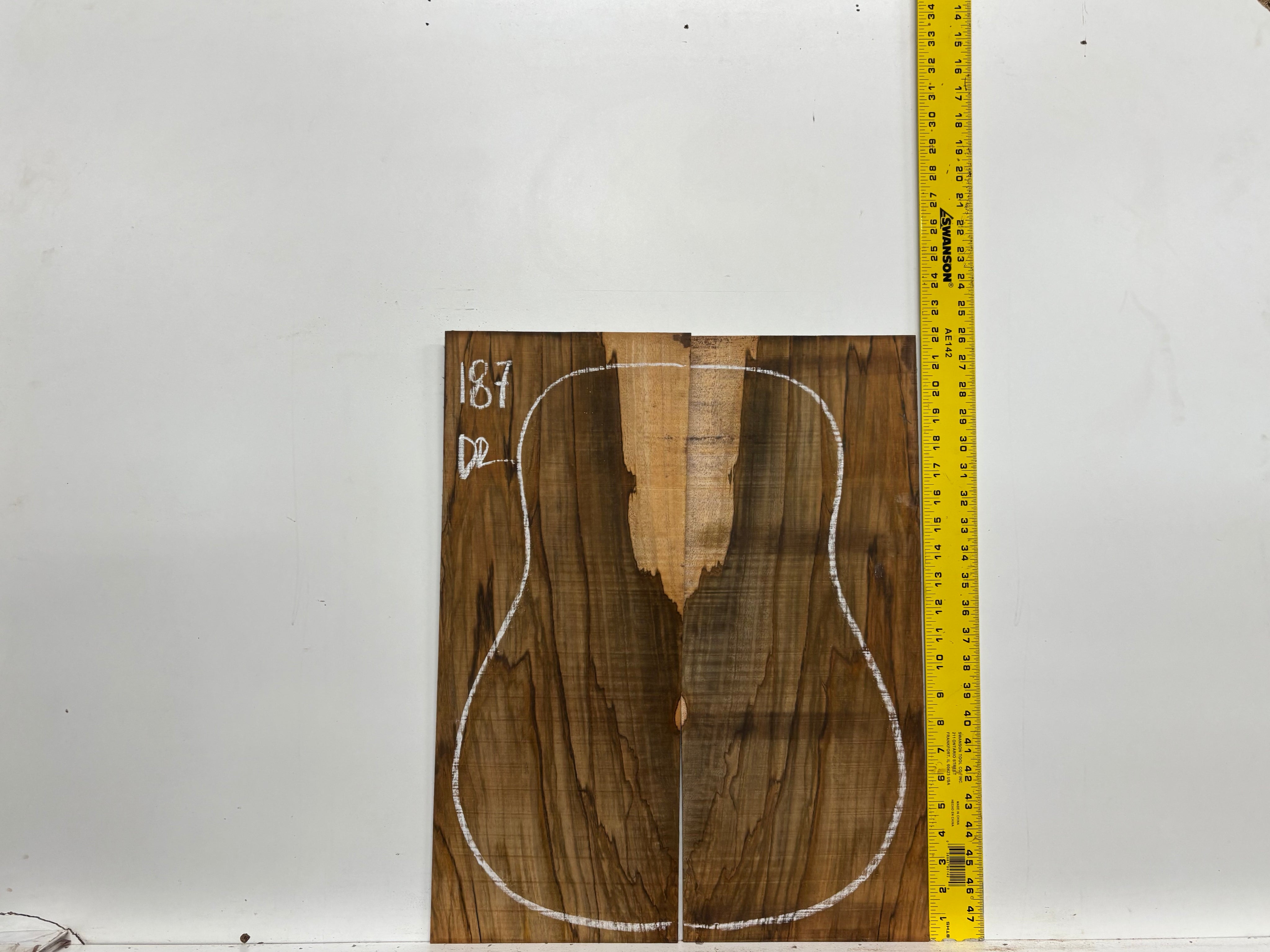 Figured Flame Mango Dreadnought Guitar Back and Side Set #187 - Exotic Wood Zone