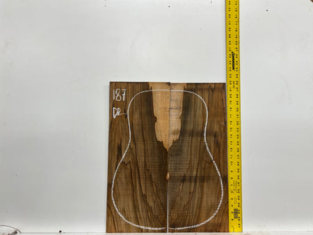 Figured Flame Mango Dreadnought Guitar Back and Side Set #187 - Exotic Wood Zone