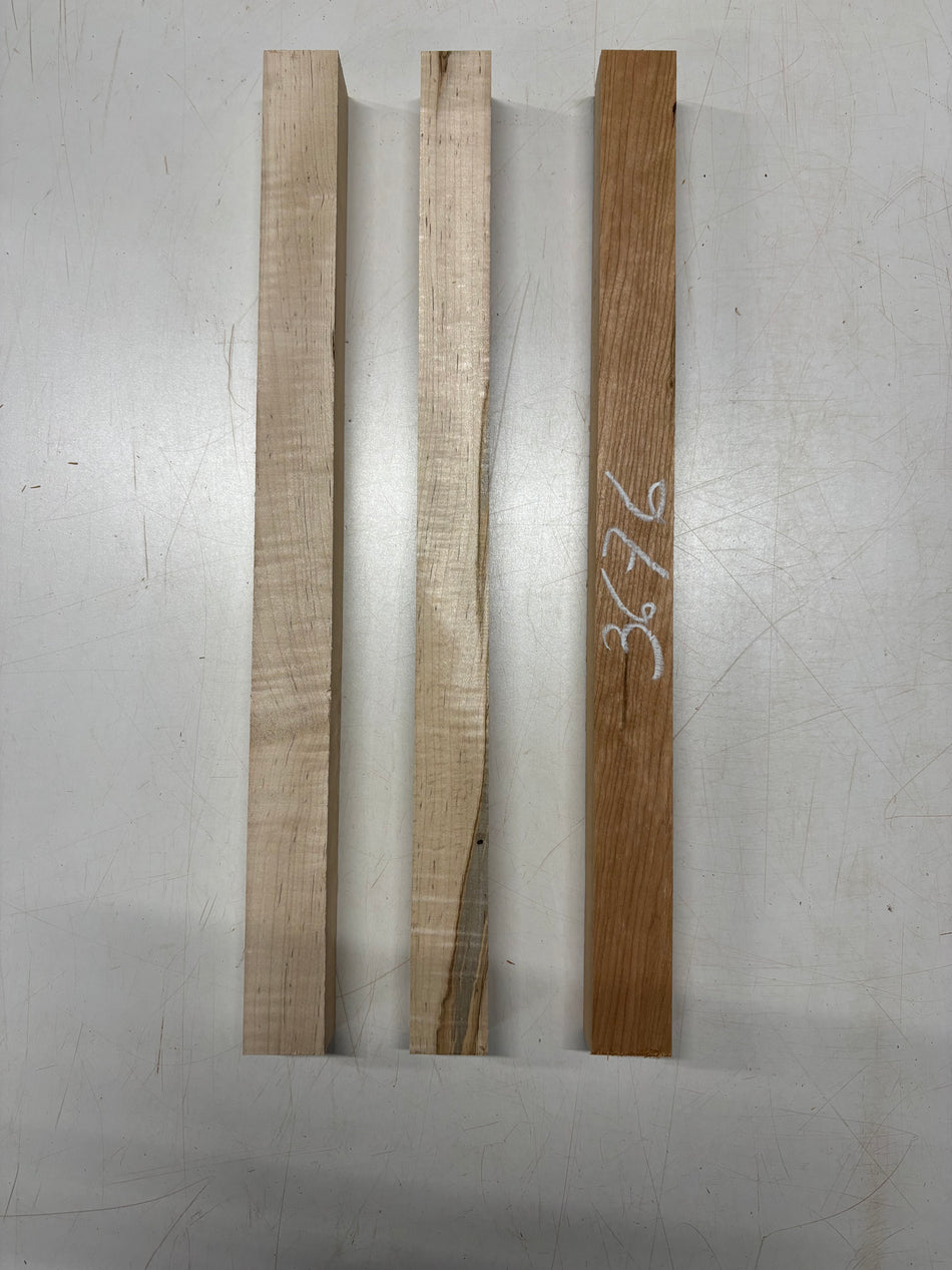 3 Pack, 2 Species Cherry + Ambrosia Turning Wood Blanks 20" x 1-1/2" x 1-1/2"#3676