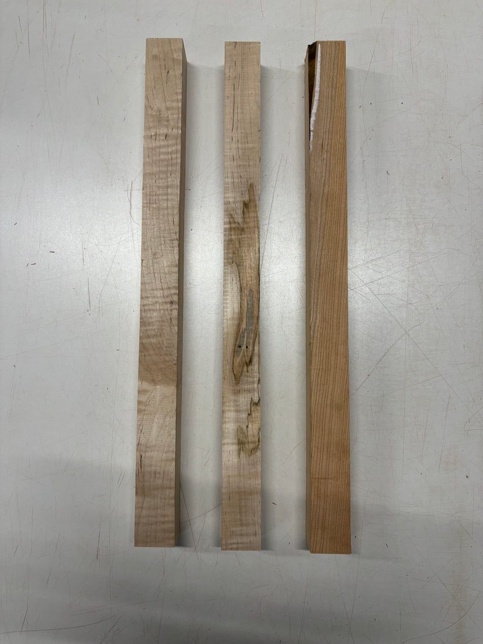 3 Pack, 2 Species Cherry + Ambrosia Turning Wood Blanks 20" x 1-1/2" x 1-1/2"#3676