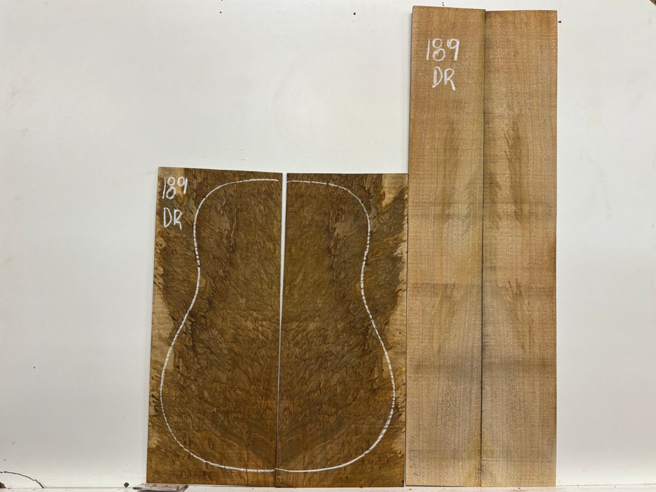 Figured Flame Mango Dreadnought Guitar Back and Side Set #189 - Exotic Wood Zone