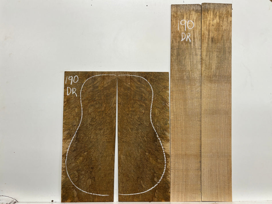 Figured Flame Mango Dreadnought Guitar Back and Side Set #190 - Exotic Wood Zone