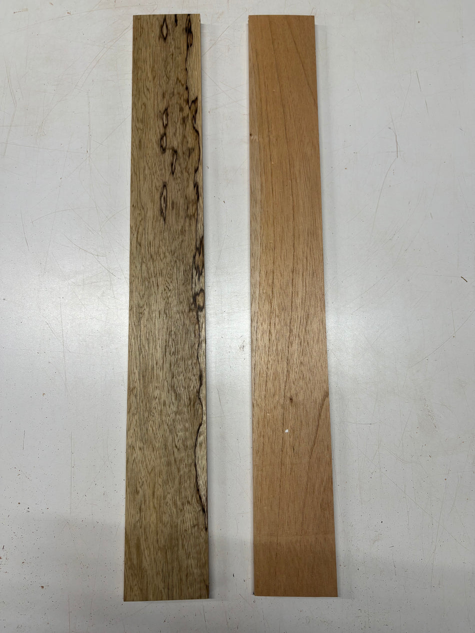 2 Pack, 2 Species Spanish Cedar + Black Limba Thin Stock Lumber  32"x4"x5/8"#7449