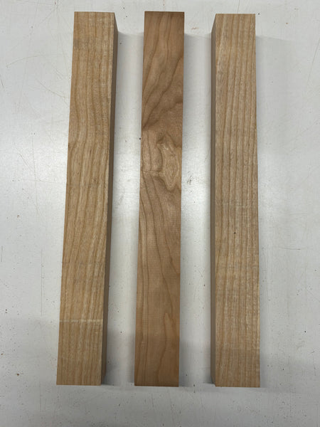 3 Pack, 2 Species White Ash + Cherry Turning Wood Blanks  21"x2-3/8"x1-7/8"#7450 - Exotic Wood Zone