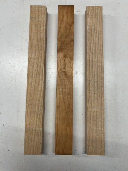 3 Pack, 2 Species White Ash + Cherry Turning Wood Blanks  21"x2-3/8"x1-7/8"#7450 - Exotic Wood Zone