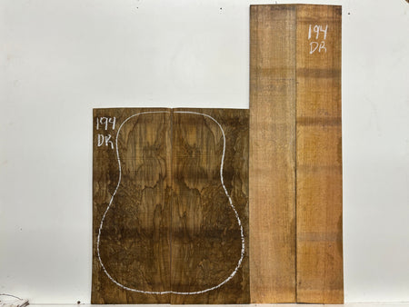 Figured Flame Mango Dreadnought Guitar Back and Side Set #194 - Exotic Wood Zone