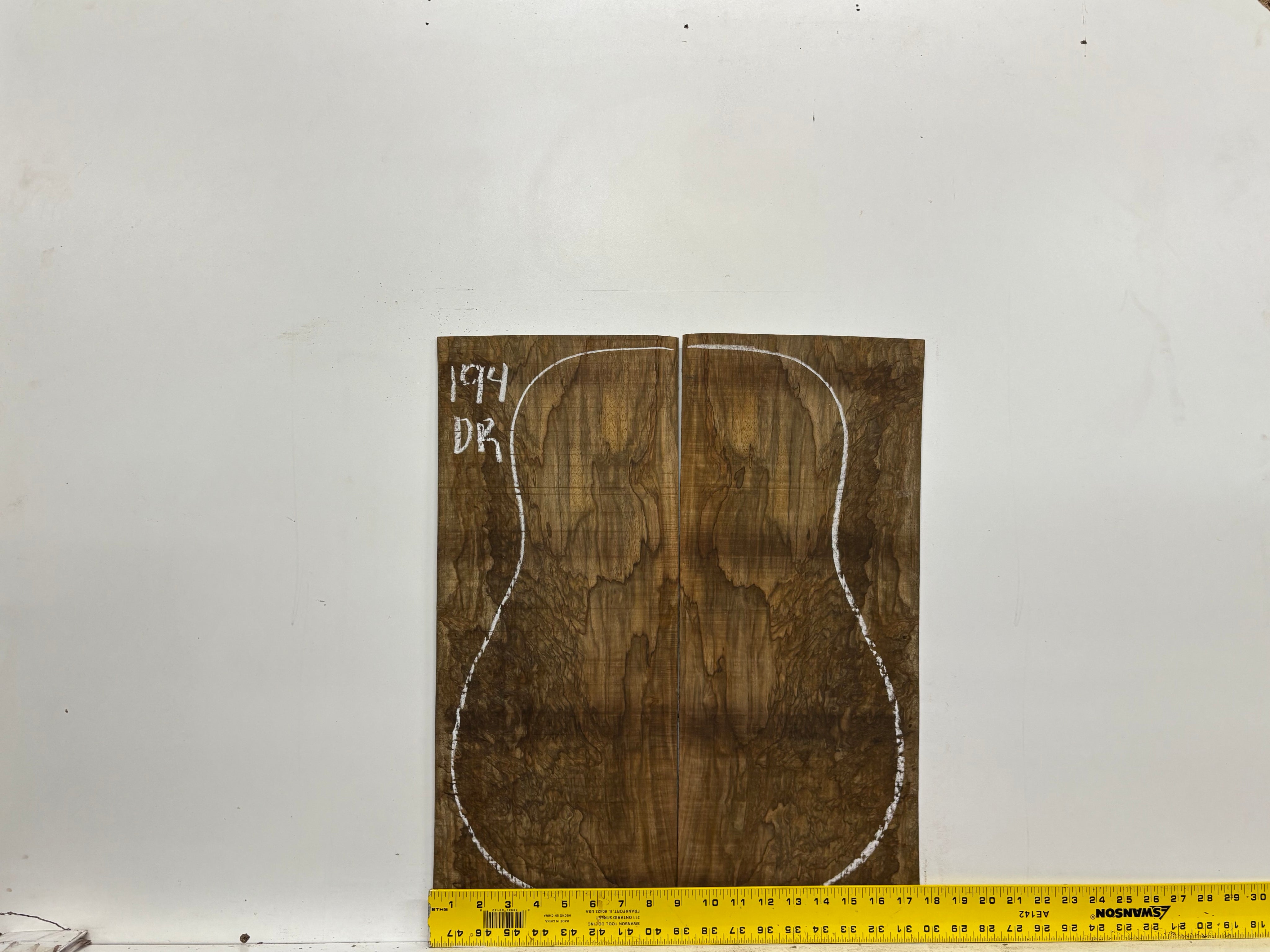 Figured Flame Mango Dreadnought Guitar Back and Side Set #194 - Exotic Wood Zone
