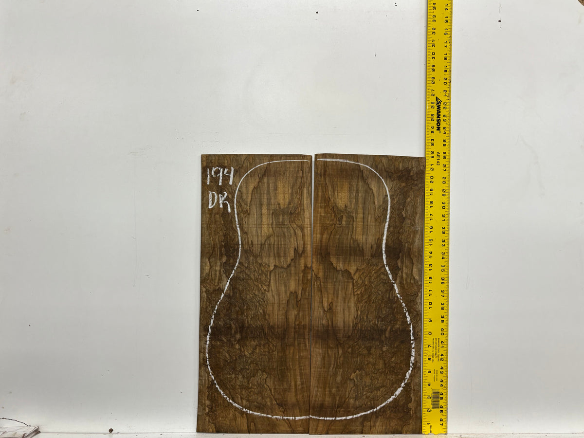 Figured Flame Mango Dreadnought Guitar Back and Side Set #194 - Exotic Wood Zone