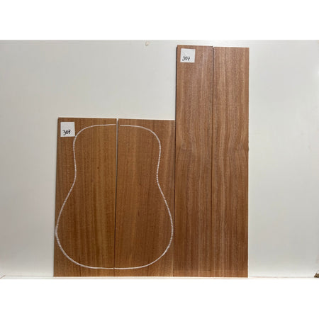 African Mahogany/Khaya Dreadnought Guitar Back & Side Set - Exotic Wood Zone - Buy online Across USA 