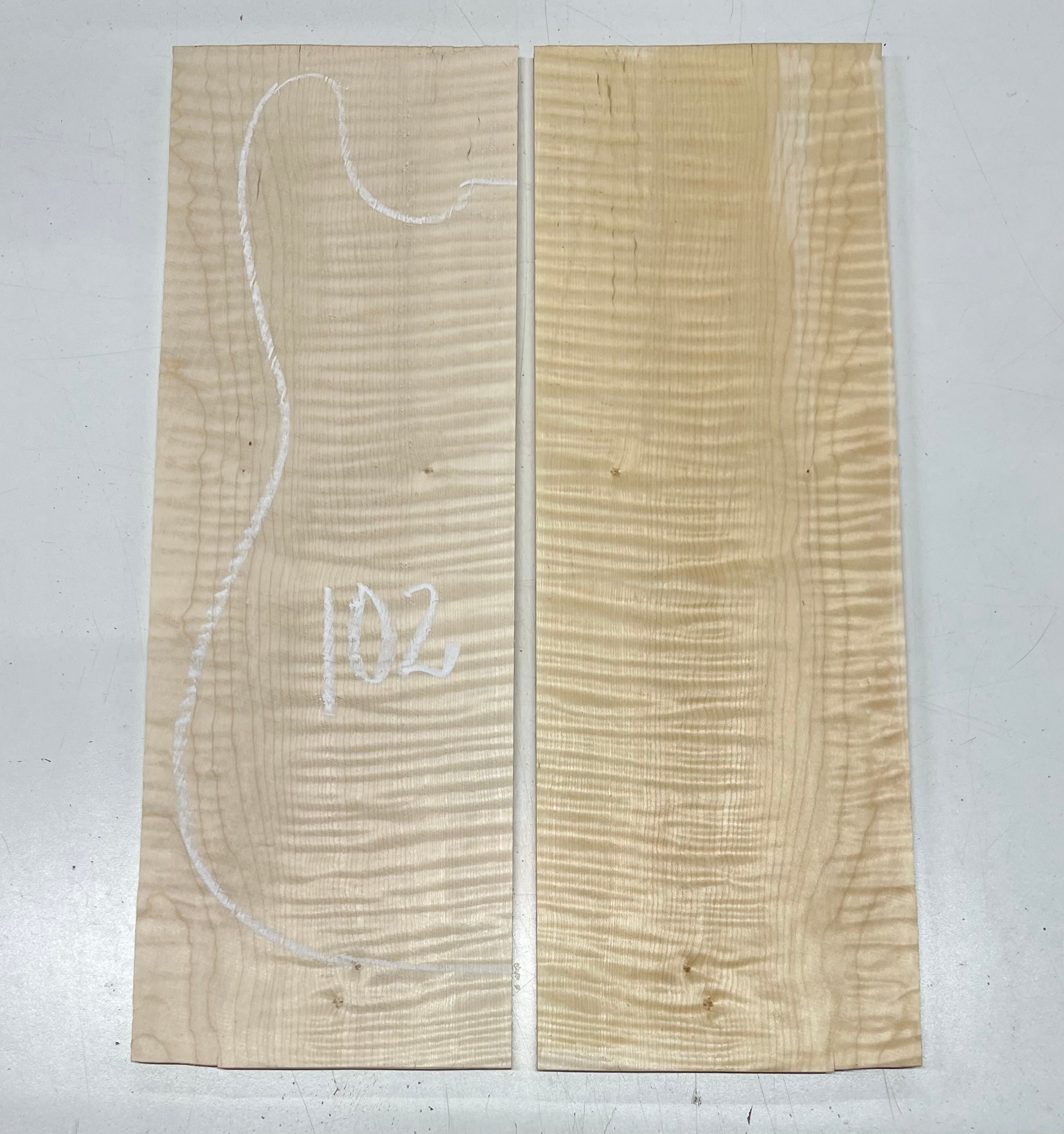 Flame Hard Maple Bookmatched Guitar Drop Top Set - 20-1/2" x 7-1/4" x 3/8" #102 - Exotic Wood Zone Drop Tops