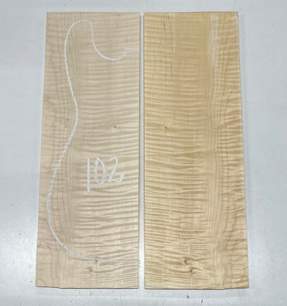 Flame Hard Maple Bookmatched Guitar Drop Top Set - 20-1/2&quot; x 7-1/4&quot; x 3/8&quot; 