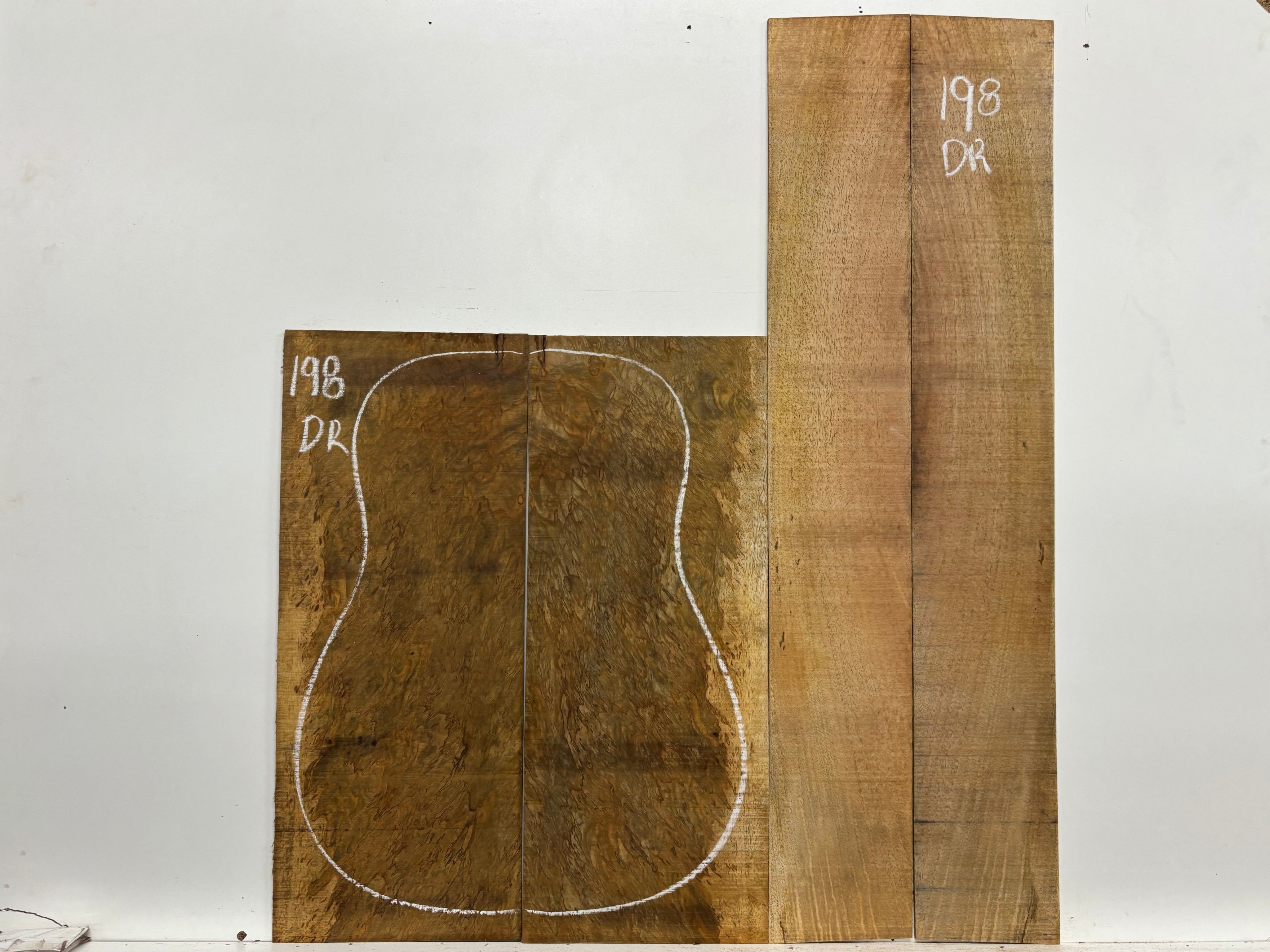 Figured Flame Mango Dreadnought Guitar Back and Side Set #198 - Exotic Wood Zone