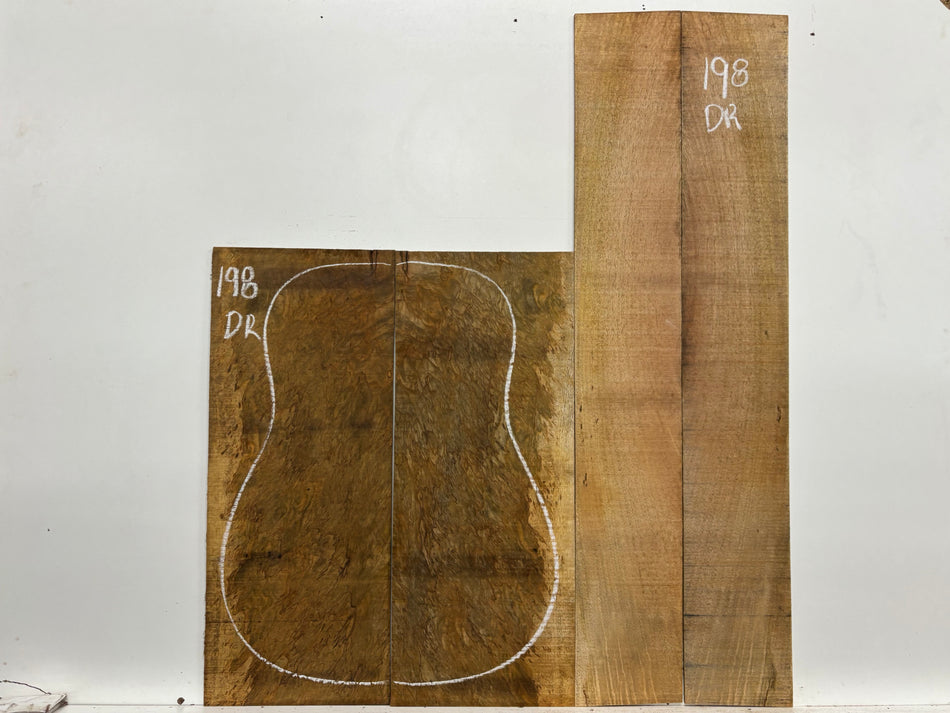 Figured Flame Mango Dreadnought Guitar Back and Side Set #198 - Exotic Wood Zone