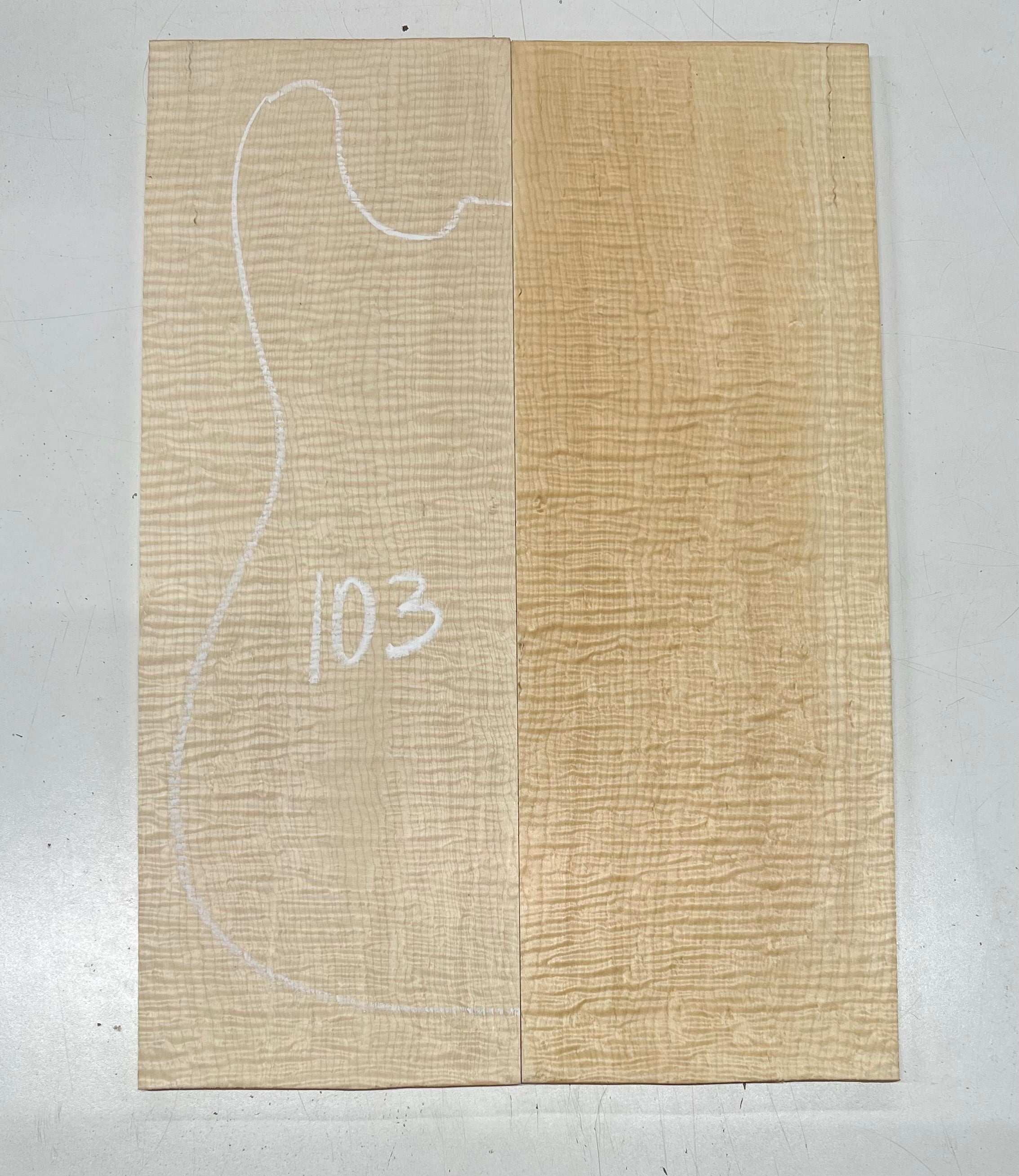 Flame Hard Maple Bookmatched Guitar Drop Top Set - 20-1/2&quot; x 7&quot; x 3/8&quot; 