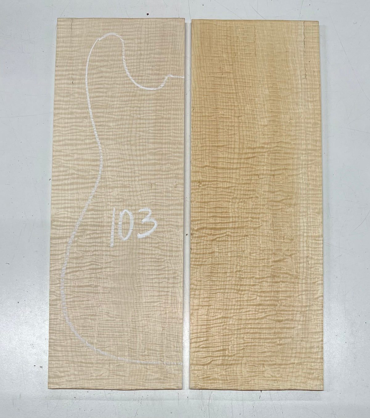 Flame Hard Maple Bookmatched Guitar Drop Top Set - 20-1/2" x 7" x 3/8" #103 - Exotic Wood Zone Drop Tops