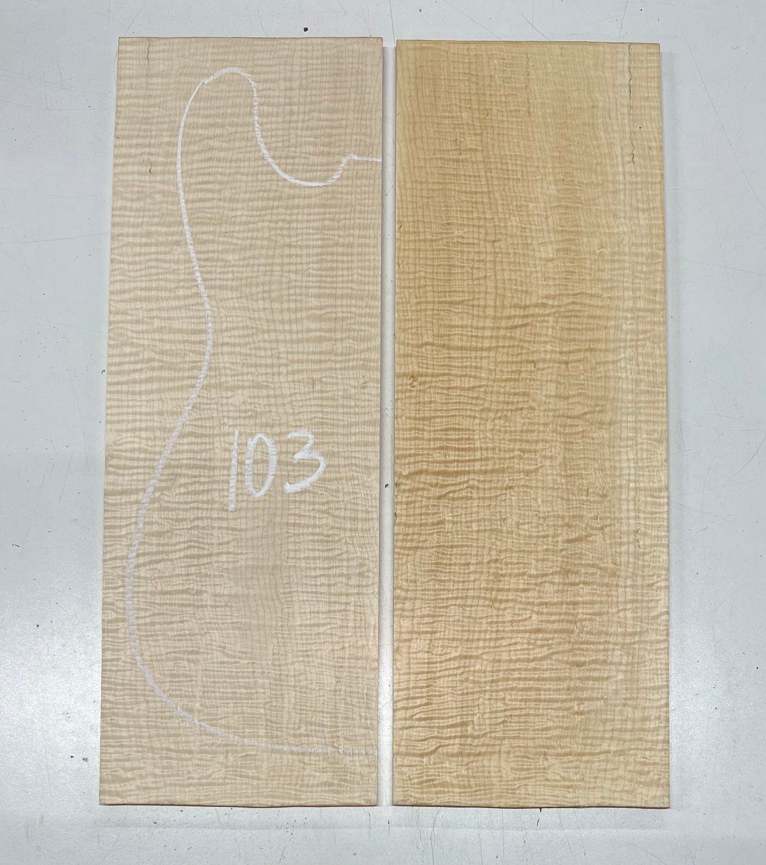 Flame Hard Maple Bookmatched Guitar Drop Top Set - 20-1/2&quot; x 7&quot; x 3/8&quot; 