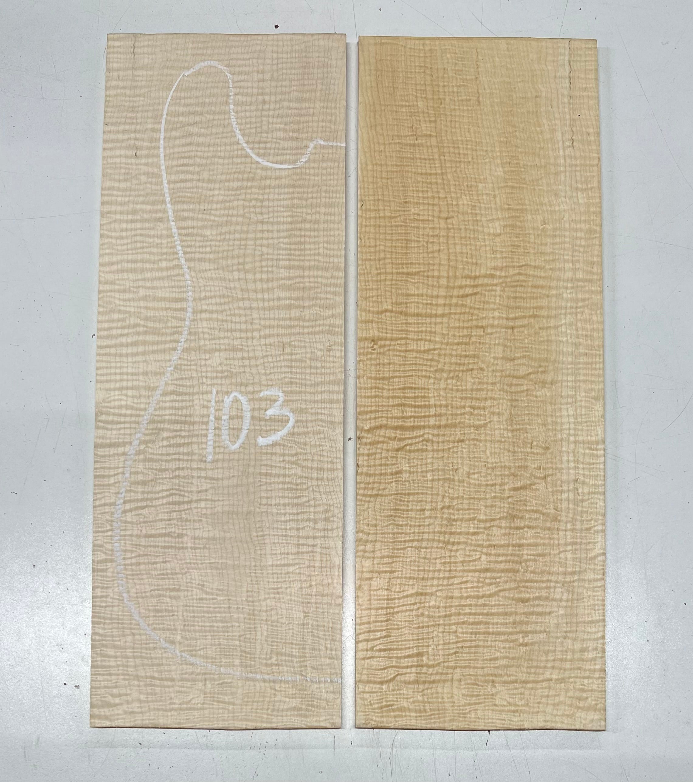 Flame Hard Maple Bookmatched Guitar Drop Top Set - 20-1/2&quot; x 7&quot; x 3/8&quot; 