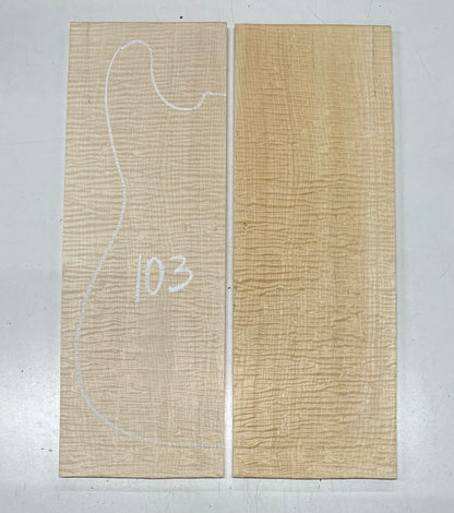 Flame Hard Maple Bookmatched Guitar Drop Top Set - 20-1/2&quot; x 7&quot; x 3/8&quot; 