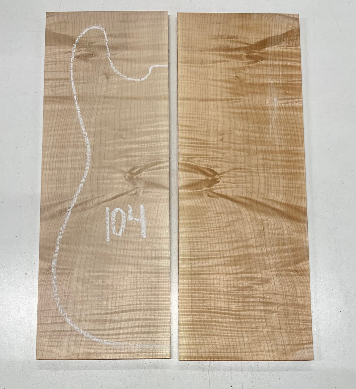 Flame Hard Maple Bookmatched Guitar Drop Top Set - 20" x 7-1/4" x 3/8" #104 - Exotic Wood Zone Drop Tops