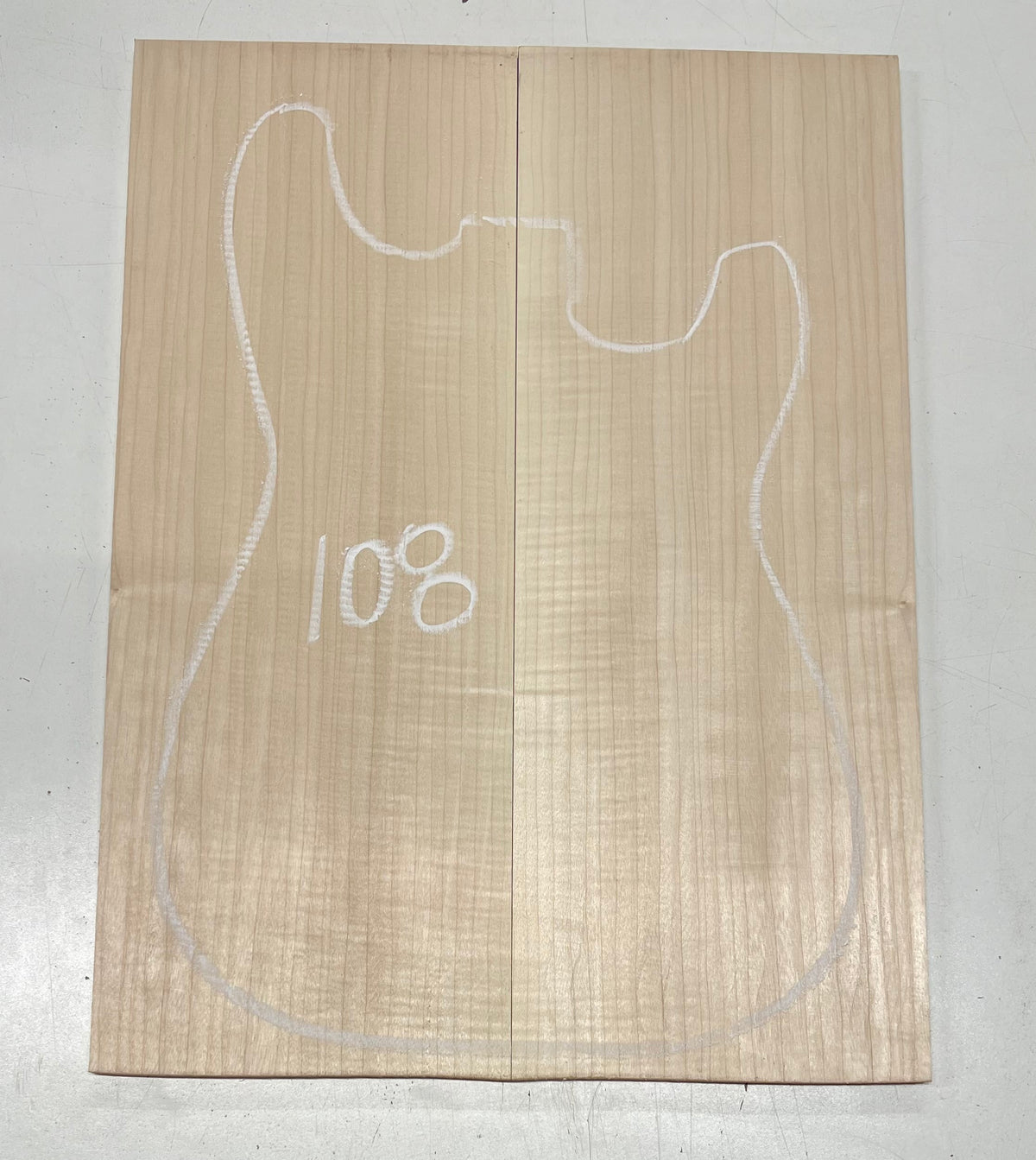 Flame Hard Maple Bookmatched Guitar Drop Top Set - 20" x 7-1/2" x 3/8" #108 - Exotic Wood Zone Drop Tops