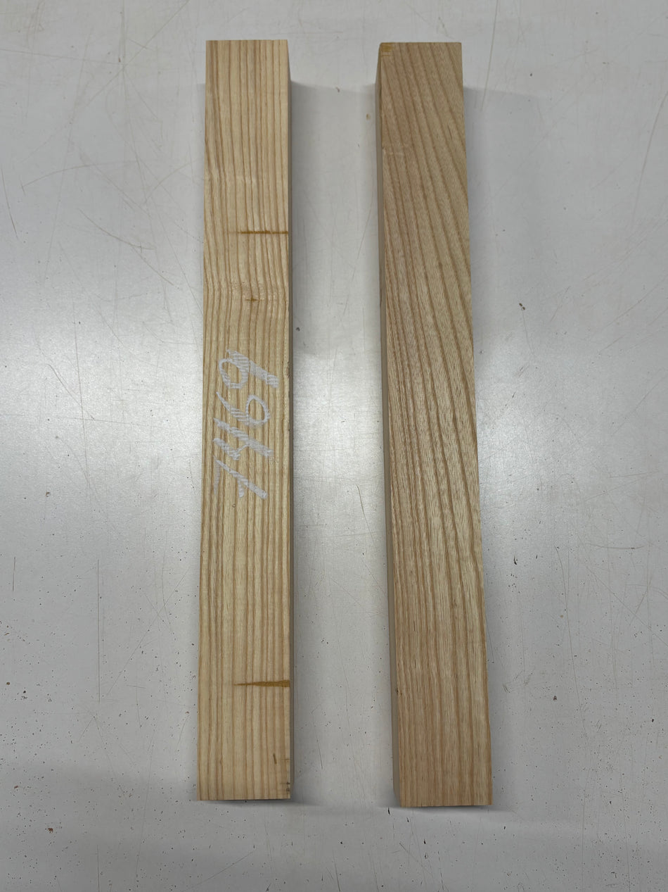 2 Pack, White Ash Lumber Board Blanks 21"x2-3/8"x2"#7469
