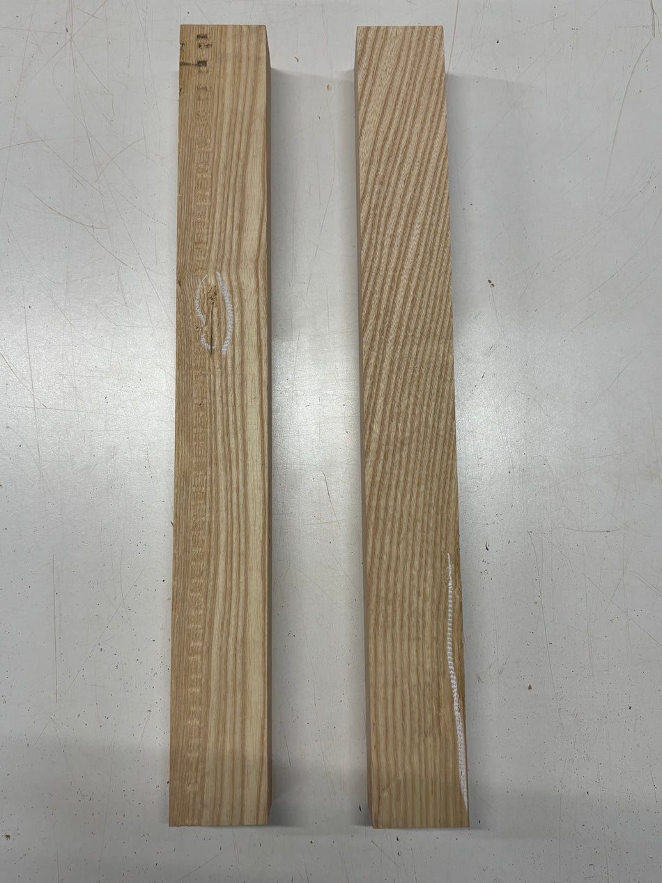 2 Pack, White Ash Lumber Board Blanks 21"x2-3/8"x2"#7469