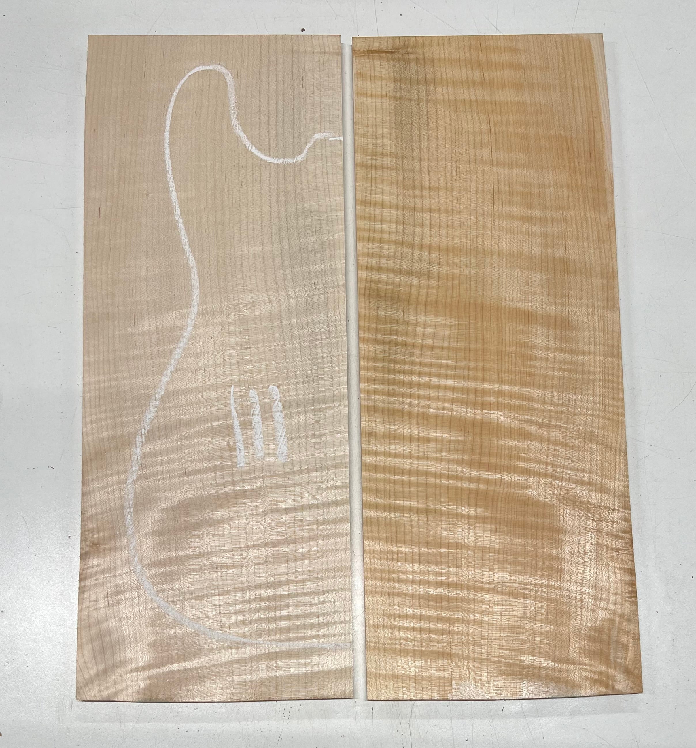 Flame Hard Maple Bookmatched Guitar Drop Top Set - 21" x 8" x 3/8" #111 - Exotic Wood Zone Drop Tops