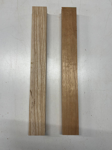 2 Pack, 2 Species White Ash + Spanish Cedar Guitar Neck Blanks 21"x2-1/2"x1-7/8"#7476 - Exotic Wood Zone