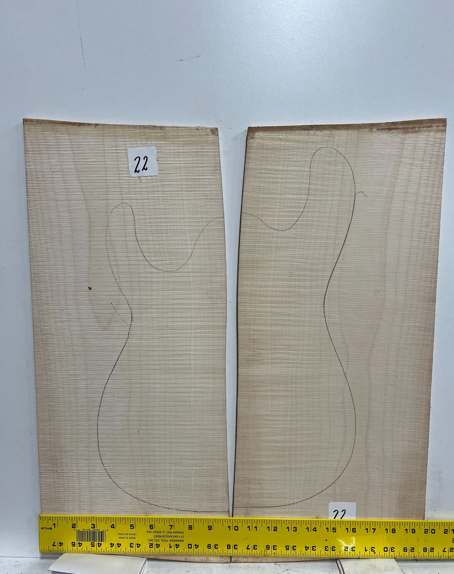 Hard Maple Bookmatched Guitar Drop Tops 21&quot; x 7&quot; x 1/4&quot; - Exotic Wood Zone - Buy online Across USA 