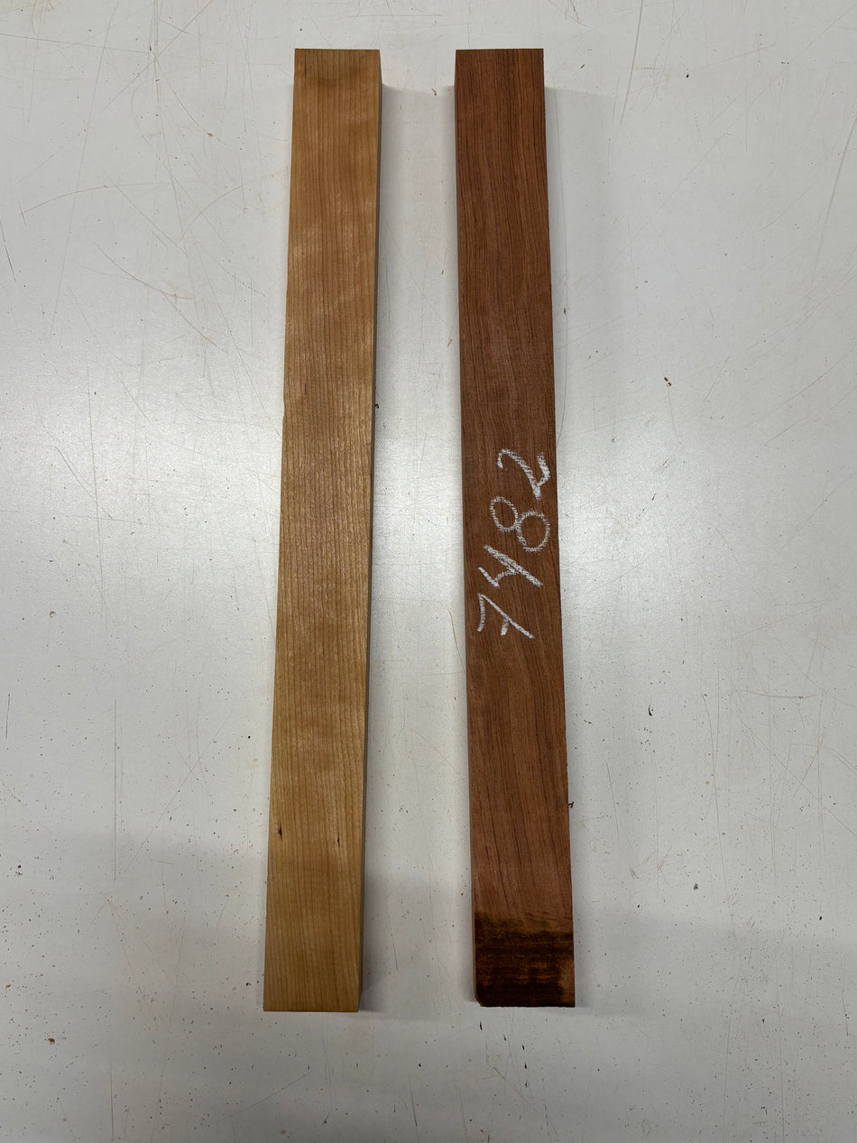 2 Pack, 2 Species Cherry + Bubinga Thin Stock Lumber  21"x2"x1-1/4"#7482