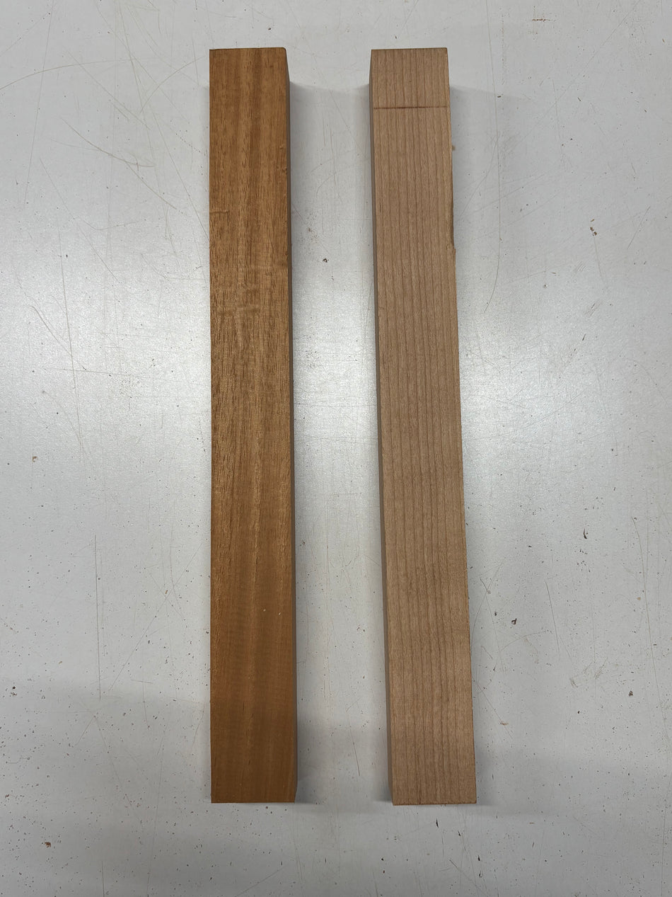 2 Pack, 2 Species Mahogany + Cherry Lumber Board Blanks 17-1/2"x1-3/4"x1-1/2"#7486