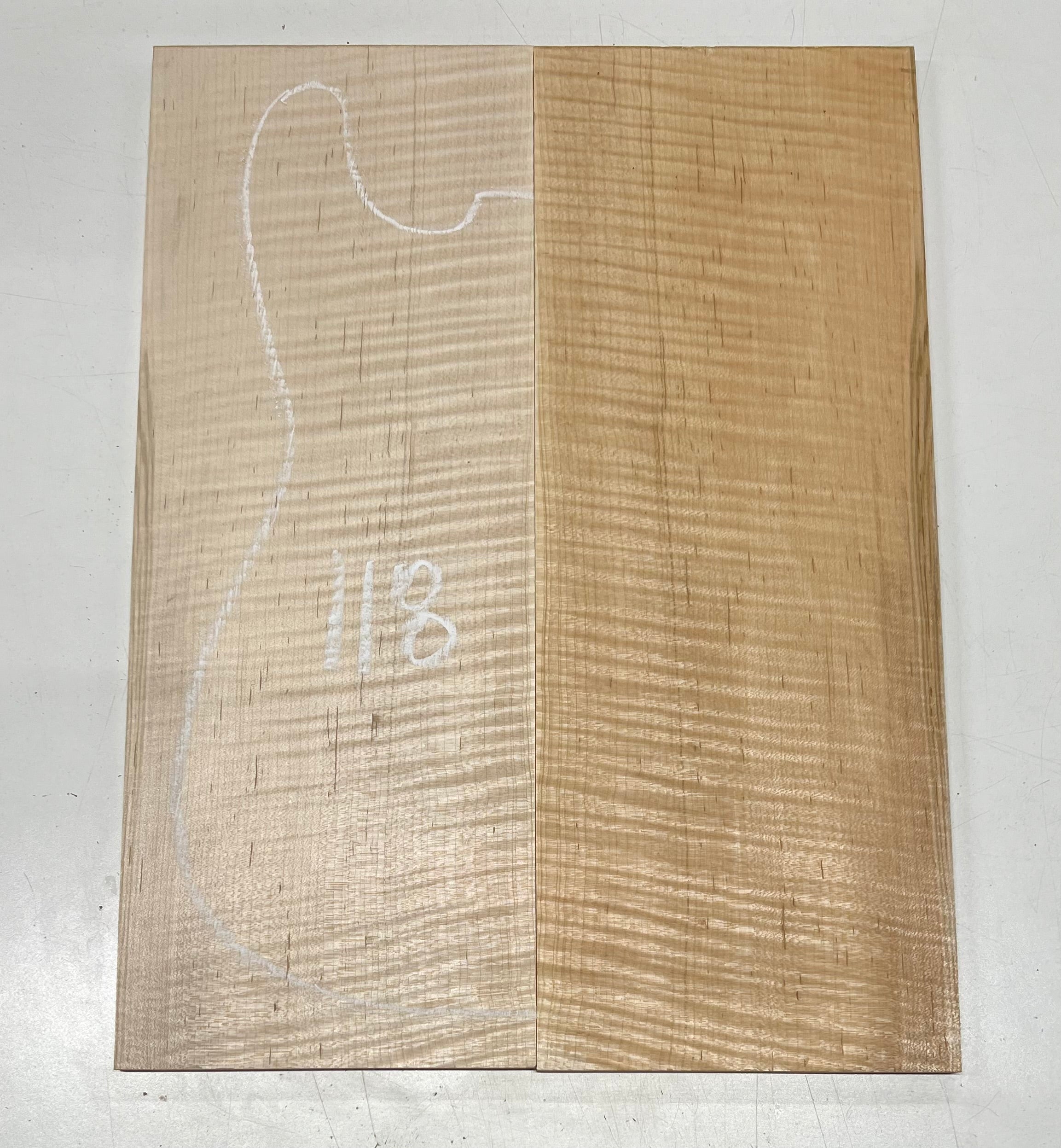 Flame Hard Maple Bookmatched Guitar Drop Top Set - 20&quot; x 7-1/2&quot; x 3/8&quot; 